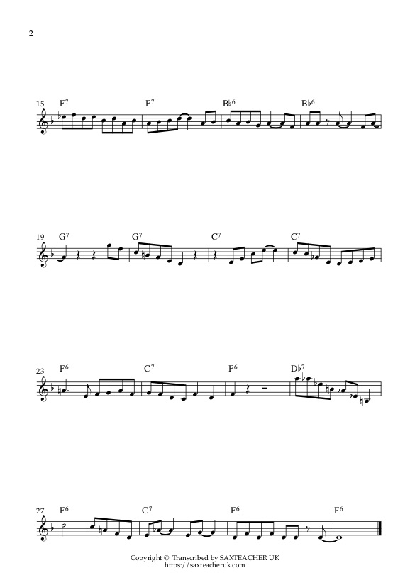 Way Down Yonder in New Orleans Alto Sax 2 Eb