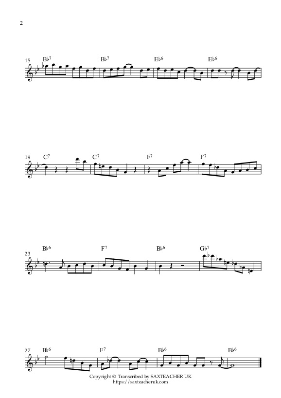 Way Down Yonder in New Orleans Tenor Sax 2 Bb